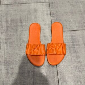 Vibrant Orange Slide Sandals
